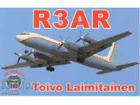 Радиолюбителска картичка - Пътнически самолет Ту-114