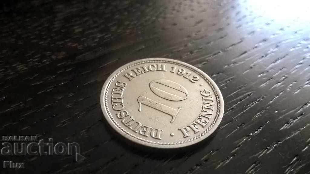 Райх монета - Германия - 10 пфенига | 1912г.; серия F