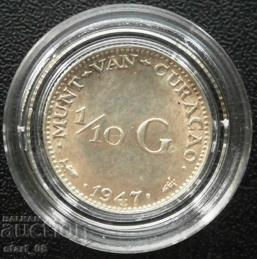 Curaçao 1/10 Gulden 1947g.