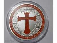 Medalie, placă cu UNC maltez cruce portocaliu
