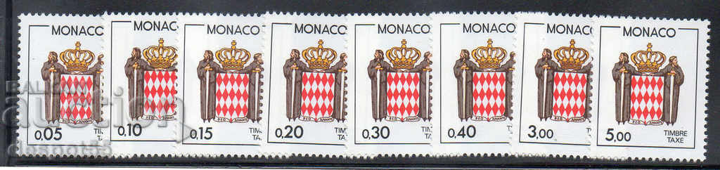 1985. Monaco. Mărci fiscale - stema stilizată.
