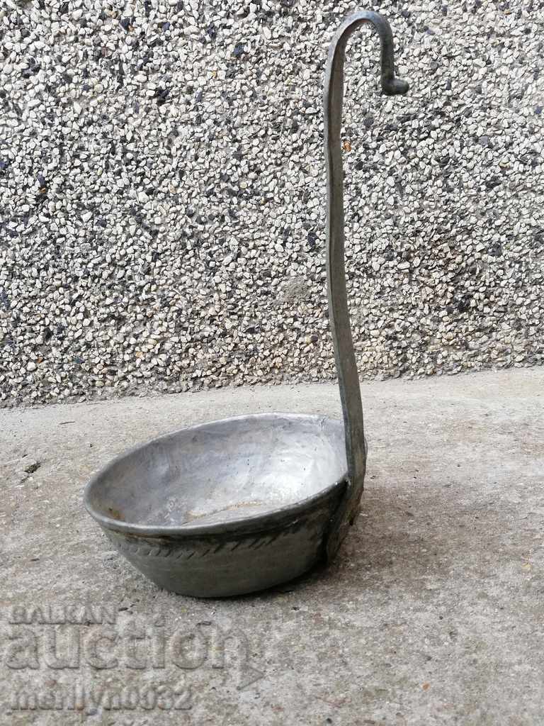 Old copper ladle, pan, copper, copper pot, pit