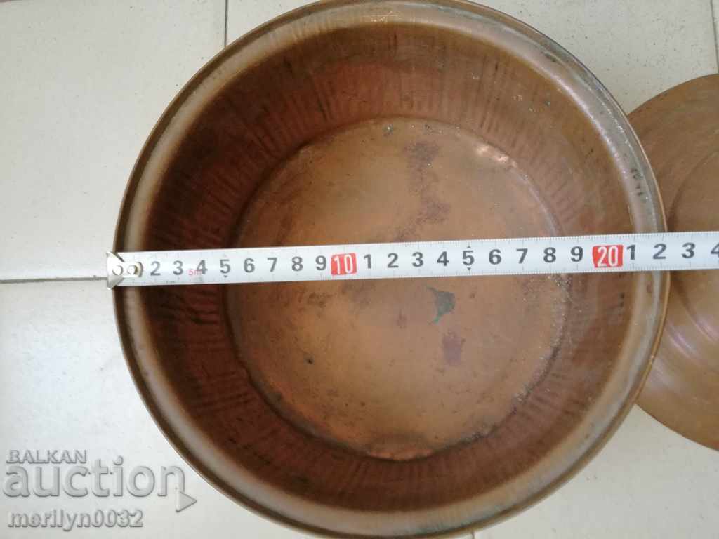 Copper pot with lid, copper vessel, tray, bowl - 5