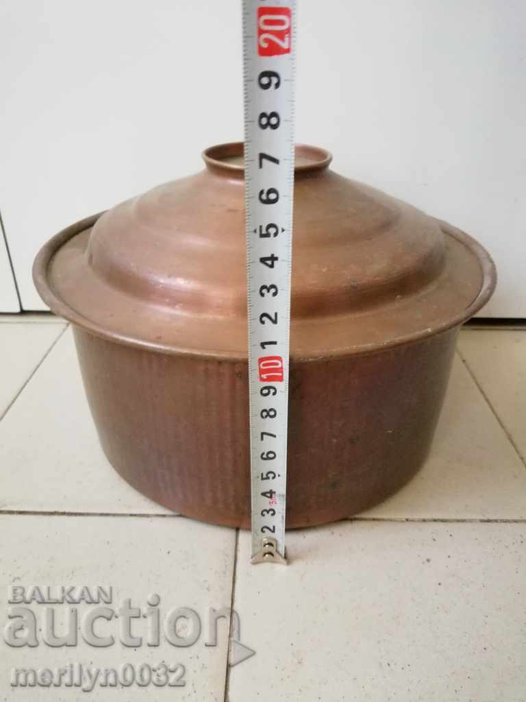 Copper pot with lid, copper vessel, tray, bowl - 5 Copper pot with lid, copper vessel, tray, bowl - 5