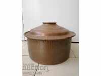 Χάλκινη κατσαρόλα με καπάκι χάλκινο σκεύος δίσκος μπολ