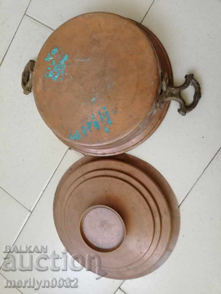 Copper pot with cover baker copper pot tray bowl - 6 Copper pot with cover baker copper pot tray bowl - 6