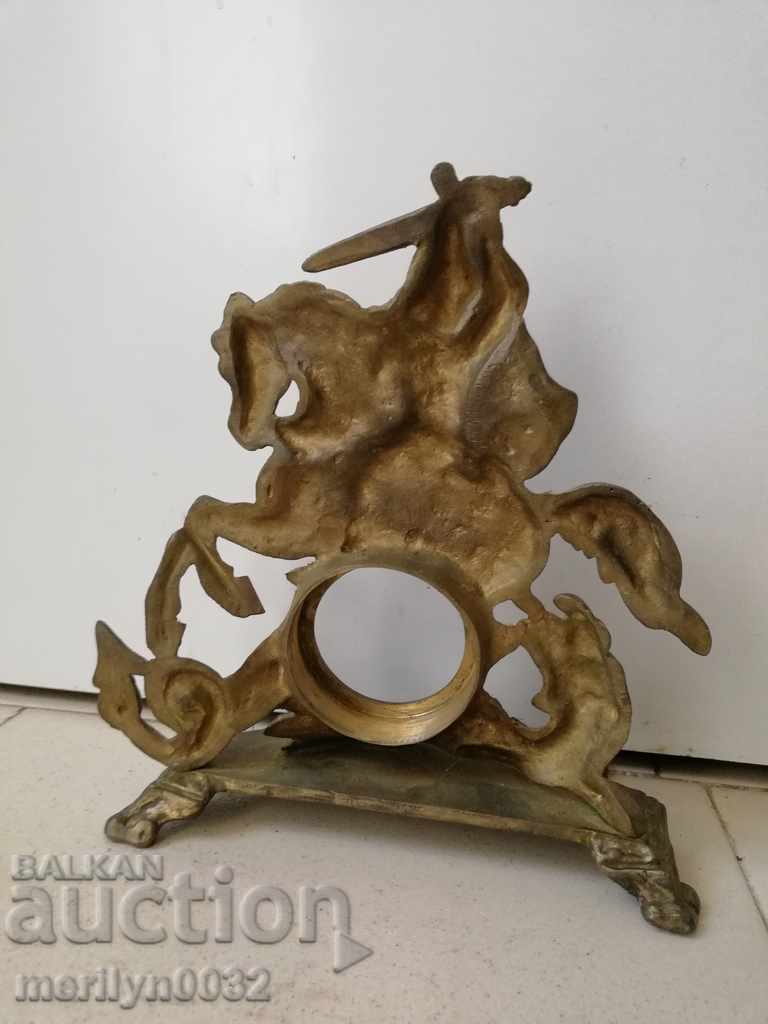 Auction St. George and the Dragon figure statue statue of a clock Auction St. George and the Dragon figure statue statue of a clock