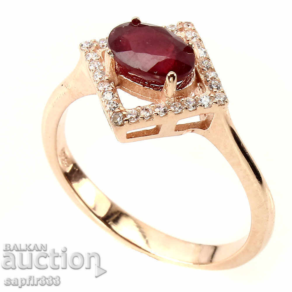 DESIGNER BOUTIQUE RING WITH NATURAL RUBY AND ZIRCONIA with price 287.00 BGN | € 146.74 DESIGNER BOUTIQUE RING WITH NATURAL RUBY AND ZIRCONIA with price 287.00 BGN | € 146.74