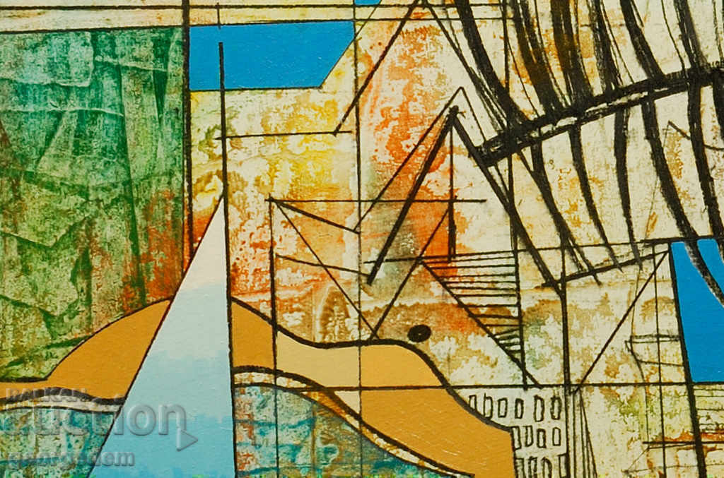 Auction  painting, oil, cardboard