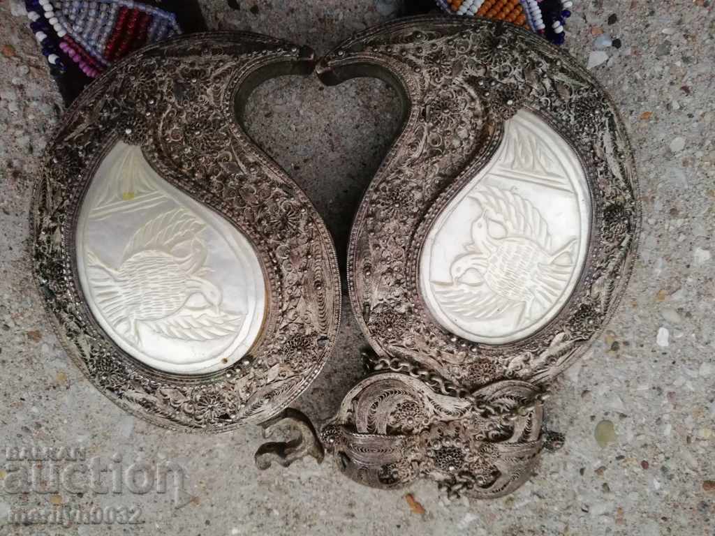 Renaissance pafts silver filigree granulation mother-of-pearl pafts with price 3169.00 BGN | € 1620.28