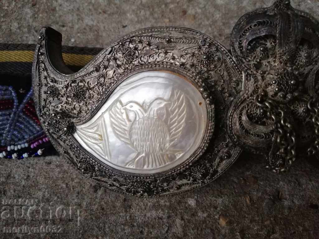 Renaissance pafts silver filigree granulation mother-of-pearl pafts - 6