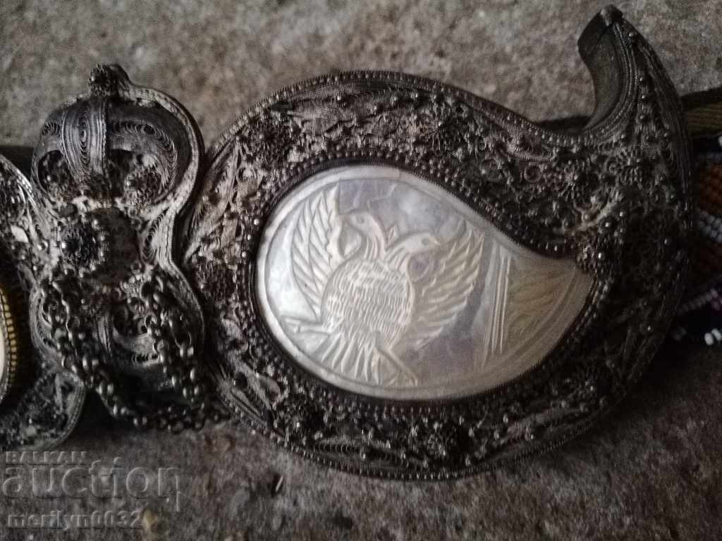 Renaissance pafts silver filigree granulation mother-of-pearl pafts - 7