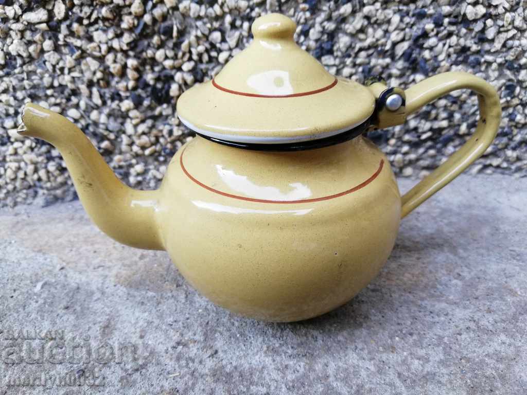 Old enamel tea kettle pitcher pot with enamel with price 28.00 BGN | € 14.32 Old enamel tea kettle pitcher pot with enamel with price 28.00 BGN | € 14.32
