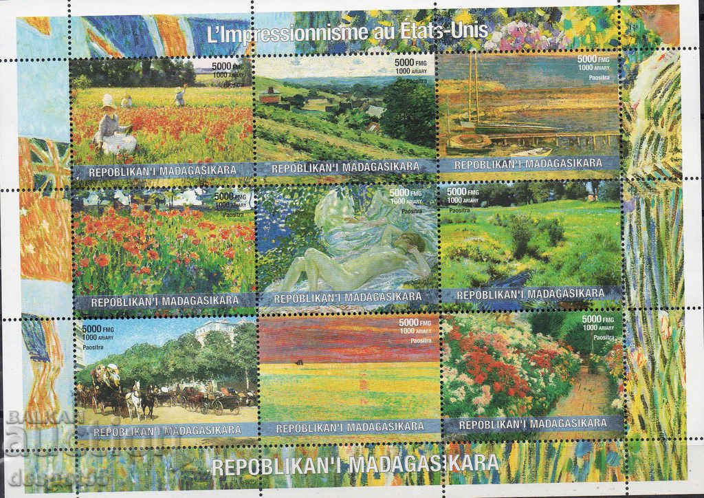 1999. Madagascar. Impressionist series - USA. Block.