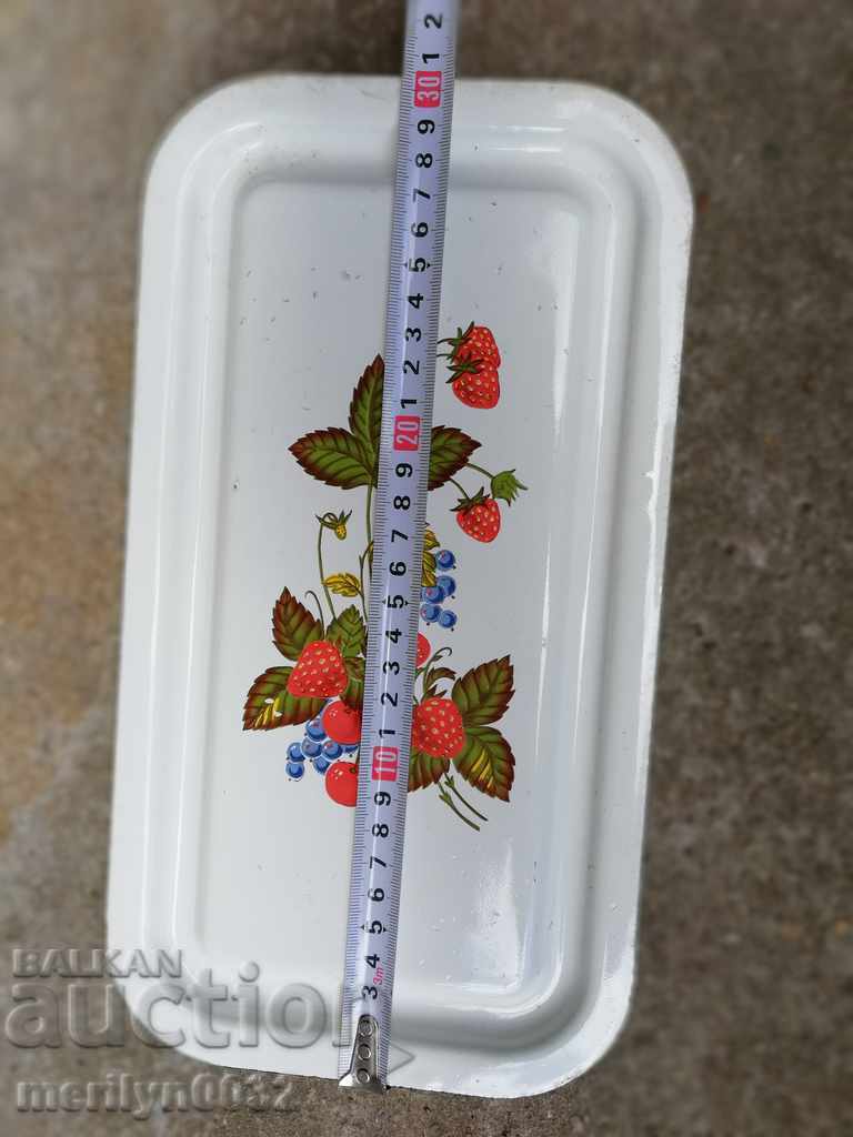 Old enamel food box, enamel dish, jug - 5 Old enamel food box, enamel dish, jug - 5