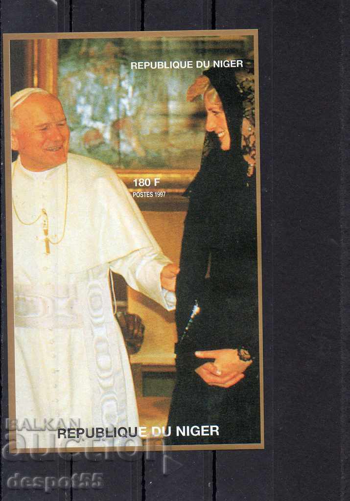 1998. Niger. Princess Diana in black. Block.