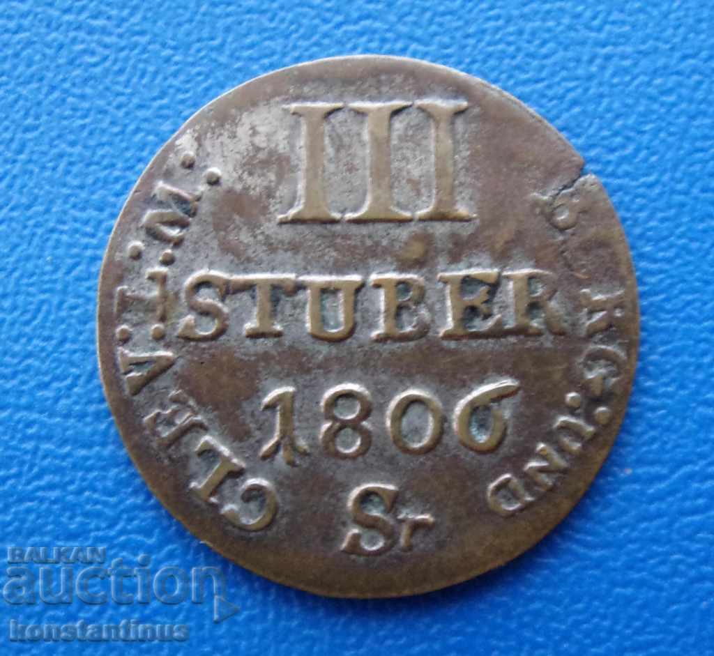 Julich-Berg 3 Stuber 1806 Rare Silver