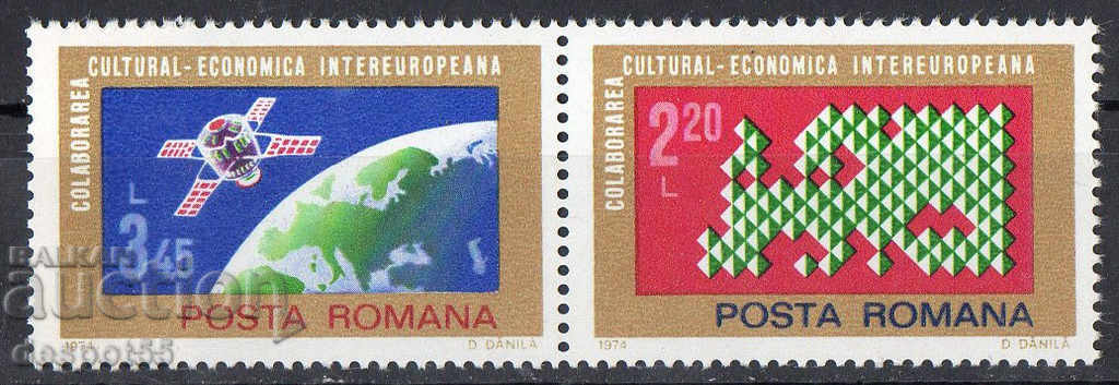 1974 Ρουμανία. Ευρώπη, πολιτιστική και οικονομική αμοιβαία συνδρομή + Μπλοκ