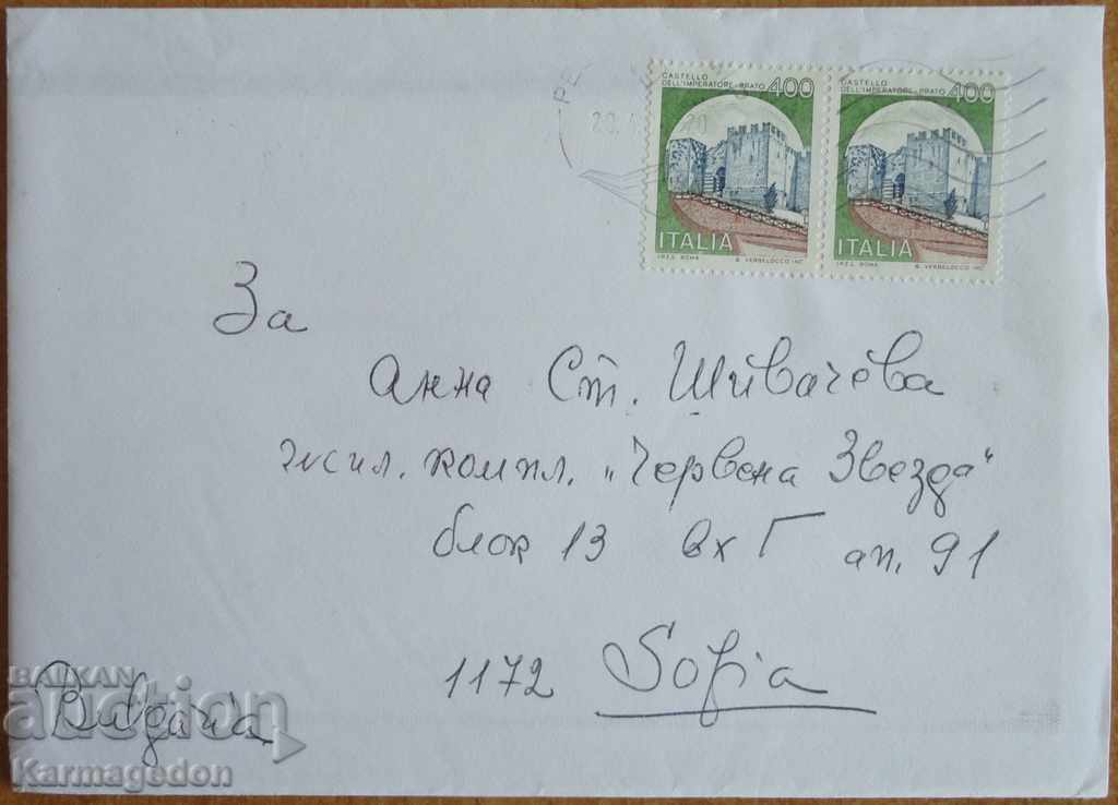 Ταξιδευμένος φάκελος με γράμμα από την Ιταλία, δεκαετία του 1980 Ταξιδευμένος φάκελος με γράμμα από την Ιταλία, δεκαετία του 1980