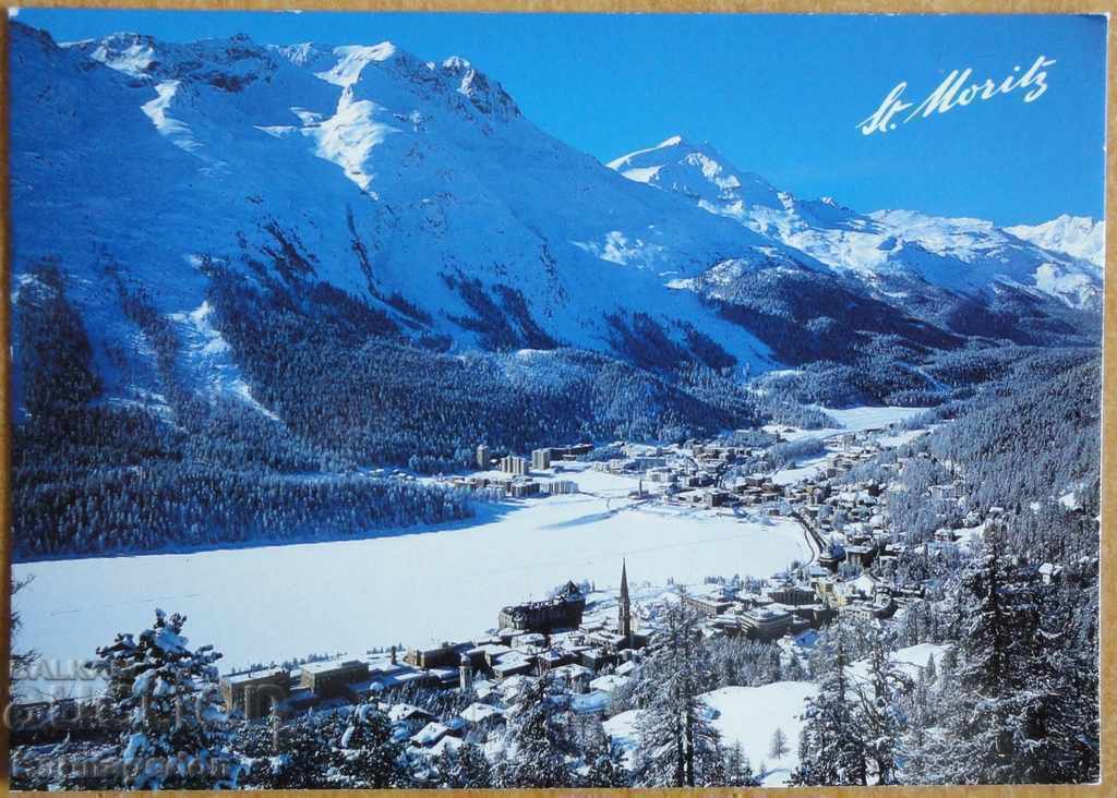 Ταξιδευμένη κάρτα από την Ελβετία, από τη δεκαετία του '80