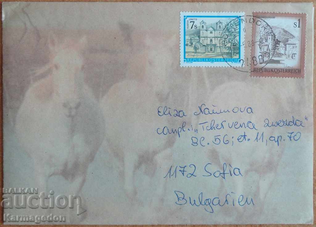 Plic de călătorie cu o scrisoare din Austria, anii 1980 Plic de călătorie cu o scrisoare din Austria, anii 1980