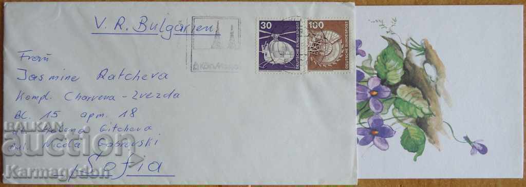 Plic de călătorie cu o carte poștală din Germania - RFA, din anii 80