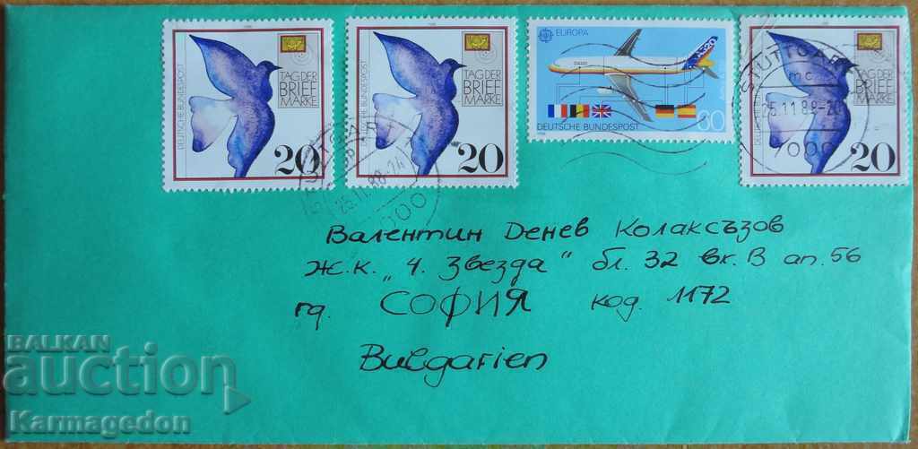 Un plic de călătorie cu o scrisoare din Germania - RFA, din anii 1980