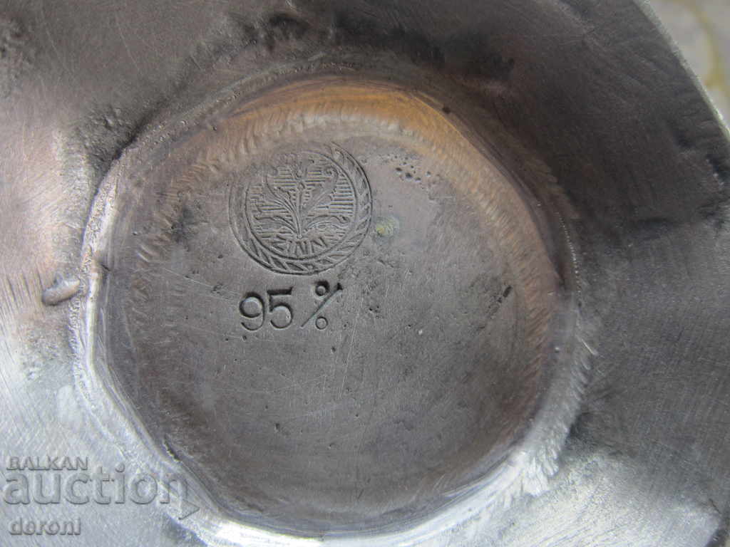 Auction Antique old tin cup ZINN 95 Auction Antique old tin cup ZINN 95