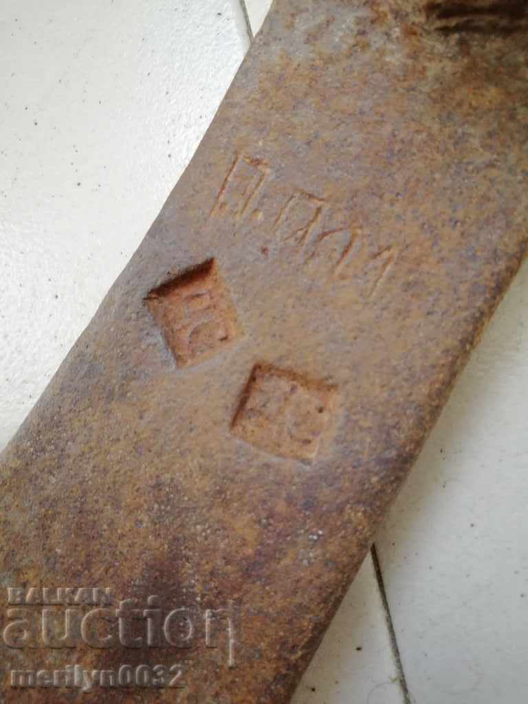 Old forged turntable, wrought iron, picking, tool, top - 5 Old forged turntable, wrought iron, picking, tool, top - 5