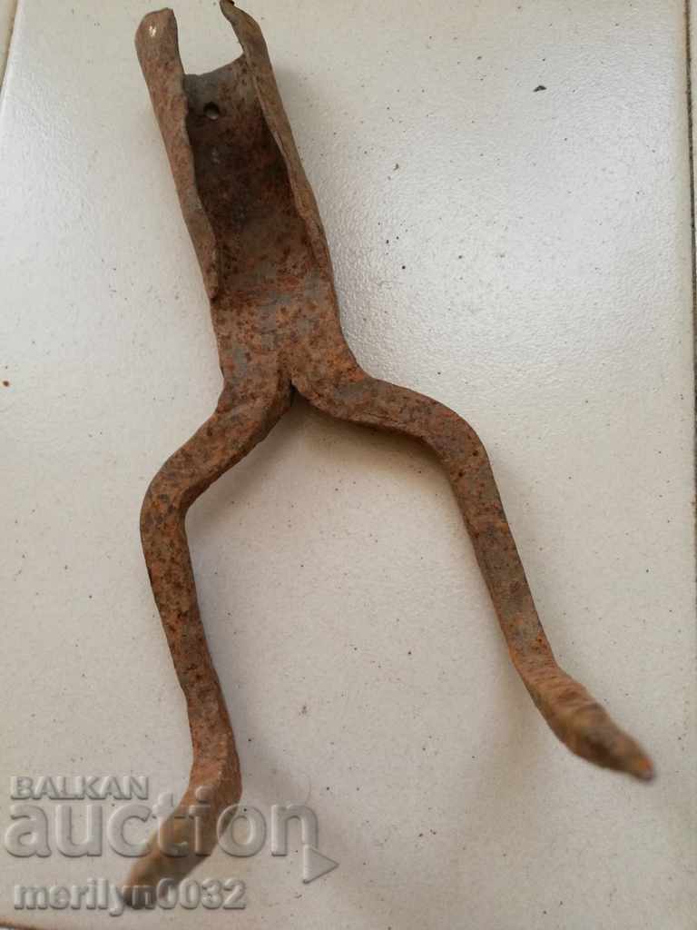 Delivery of Old Wrought Two Prong, Pitchfork, Wrought Iron Delivery of Old Wrought Two Prong, Pitchfork, Wrought Iron