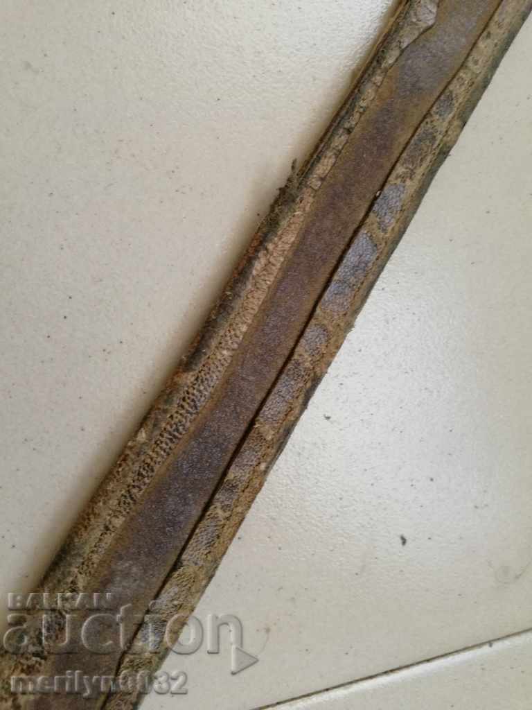 Auction Old handwoven leather belt for pafti beads blue costume Auction Old handwoven leather belt for pafti beads blue costume