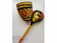 Painted cup and spoon souvenir USSR