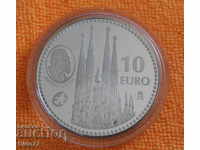 2010 - 10 Euro, Spania, Gaudi, Barcelona, ​​argint