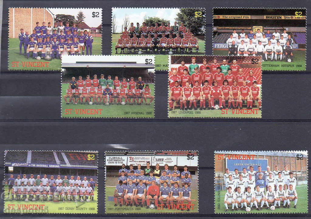 1987. St. Vincent. Cluburi de fotbal din engleză.