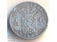 Olandeză India 1/20 ghilde 1855, argint