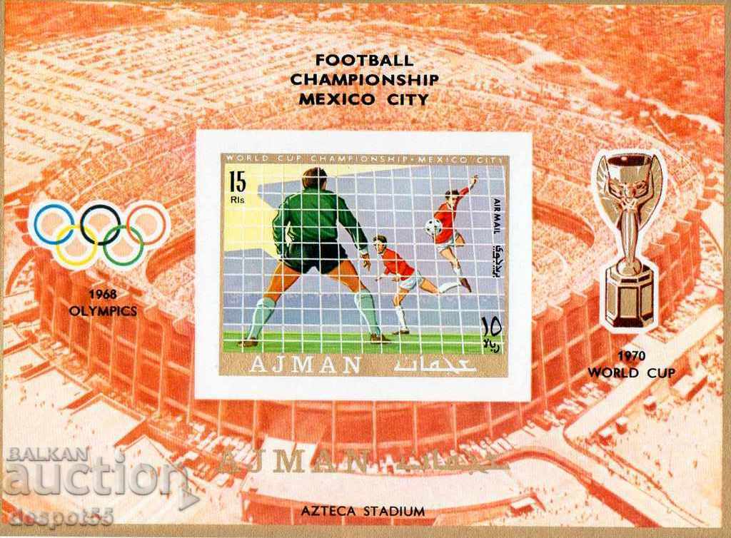 1970. Ajman. Soccer World Cup, Mexico. Block.