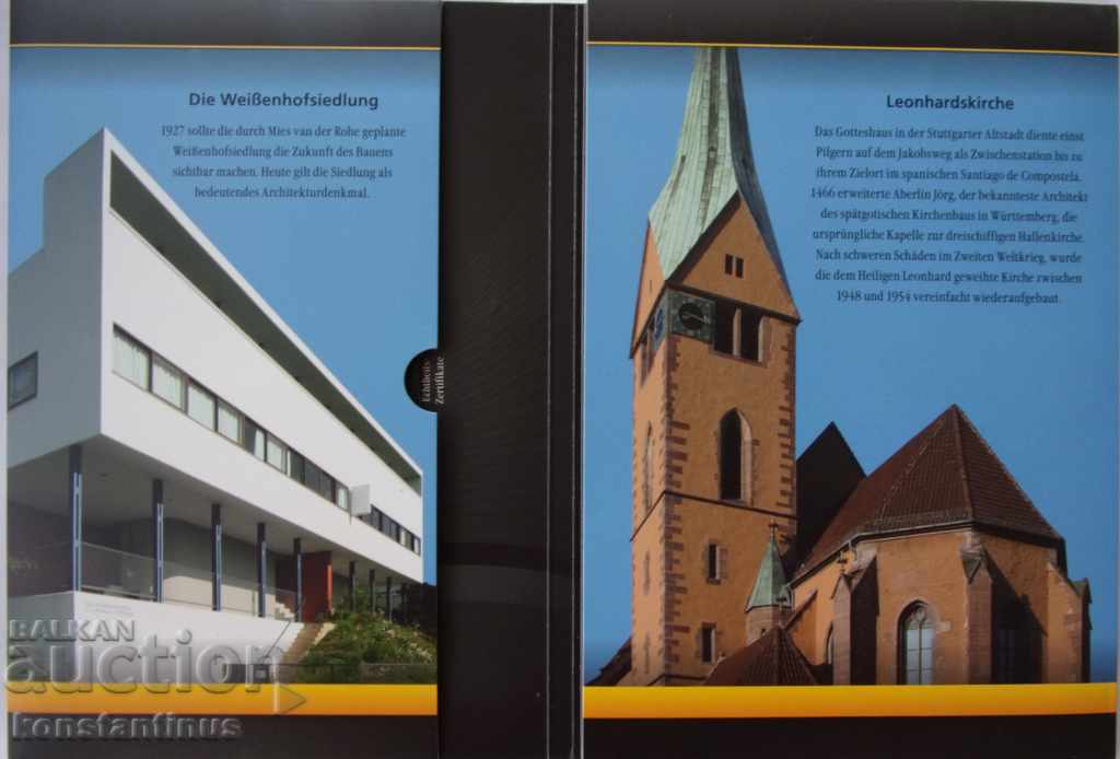 Licitație 800 Stuttgart 8 buc Argint fiecare 14.8g. 36mm PROOF UNC