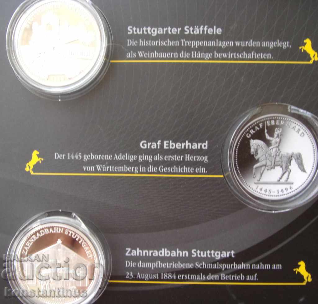 800 Stuttgart 8 buc Argint fiecare 14.8g. 36mm PROOF UNC - 7
