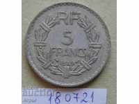 5 franc 1949 France