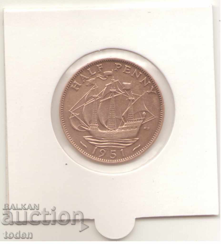 Auction United Kingdom - ½ Penny - 1951 - KM# 868 - George VI Auction United Kingdom - ½ Penny - 1951 - KM# 868 - George VI