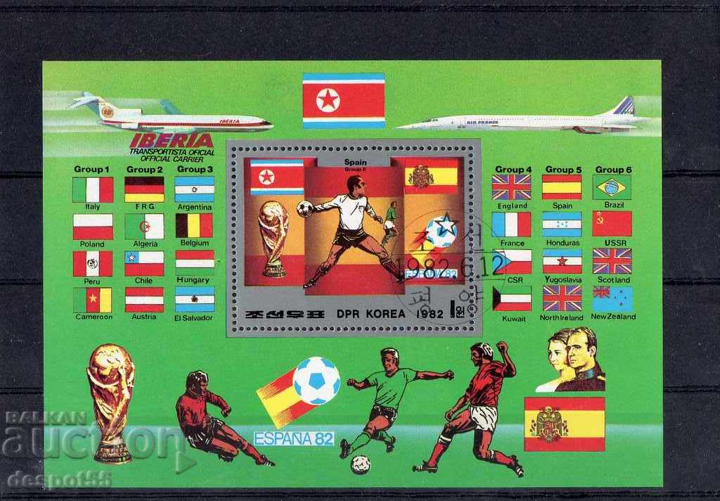1982. Сев. Корея. Световна купа по футбол - Испания. Блок.