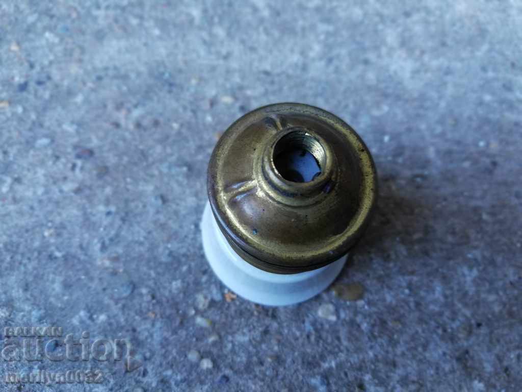 Παλιό πορσελάνινο φωτιστικό φανάρι πολυέλαιος αμπαζούρ 1920 - 6