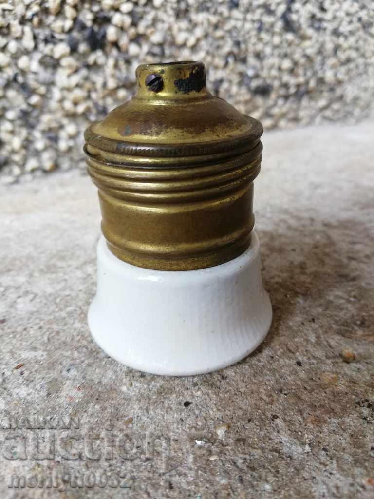 Стара порцеланова фасунга лампа фенер полилей абажур 1920год