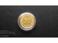 Germany 50 pfennigs 1950 '' G '' gilded