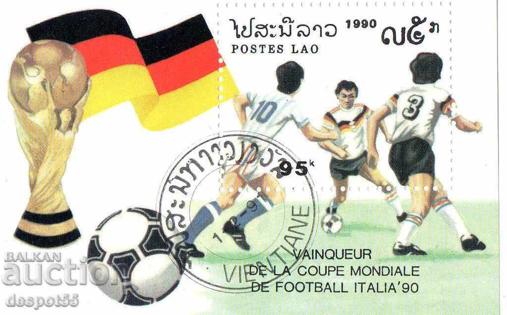 1991. Laos. Germania - Campion mondial - Italia '90. Block.