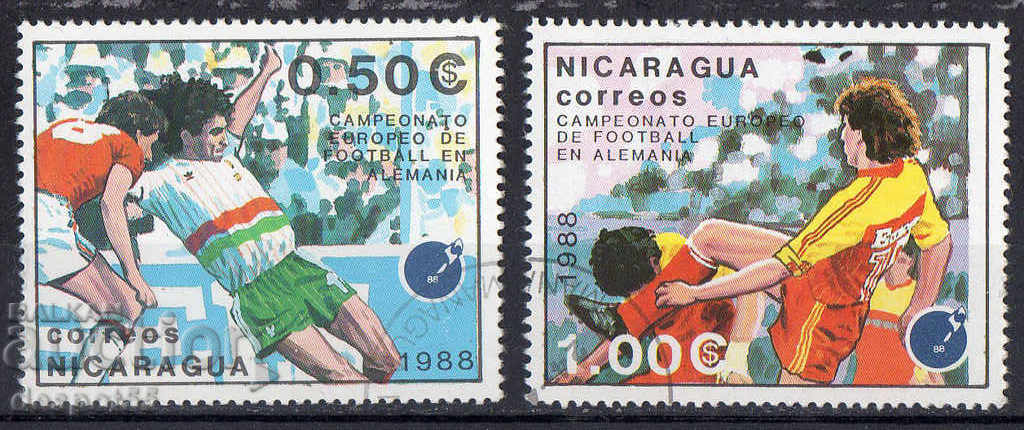 1988. Nicaragua. European Football Cup - Germany '88 + Block.