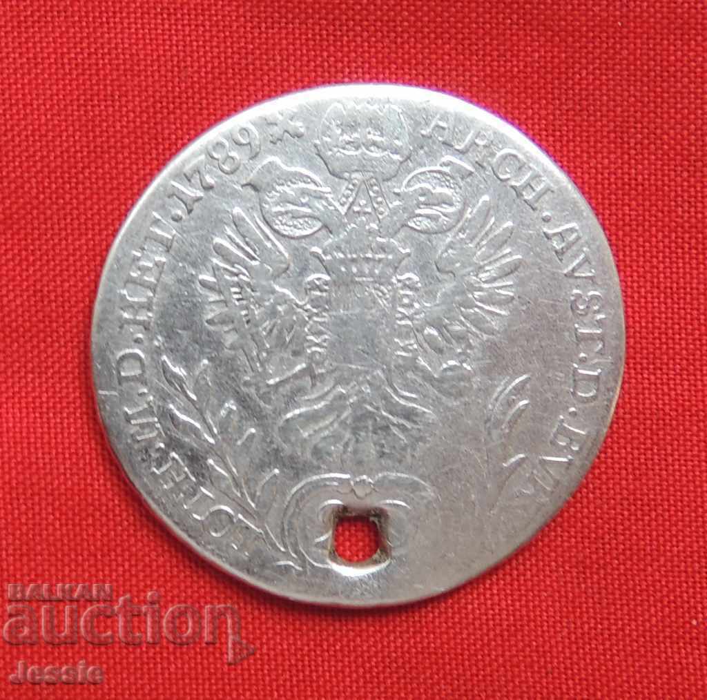 20 Kreuzer Austria-Hungary 1789 H Silver -Joseph II