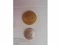 coins 100 AND 10 FRANC NEW CALEDONIA