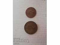 NEW ZEALAND 1 PENNY AND HALF PENNY COINS