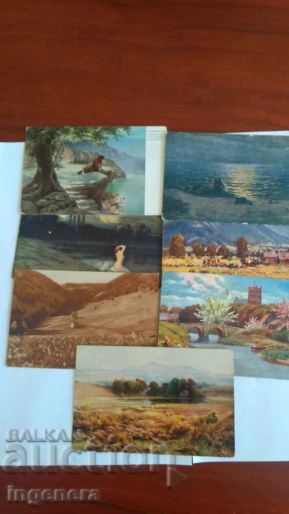 Postcard, cards, correspondence